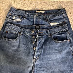 Lot Of 2 Women’s Denim Jeans Size 31 Urban Outfitters Levis Wedgie Slim Straight